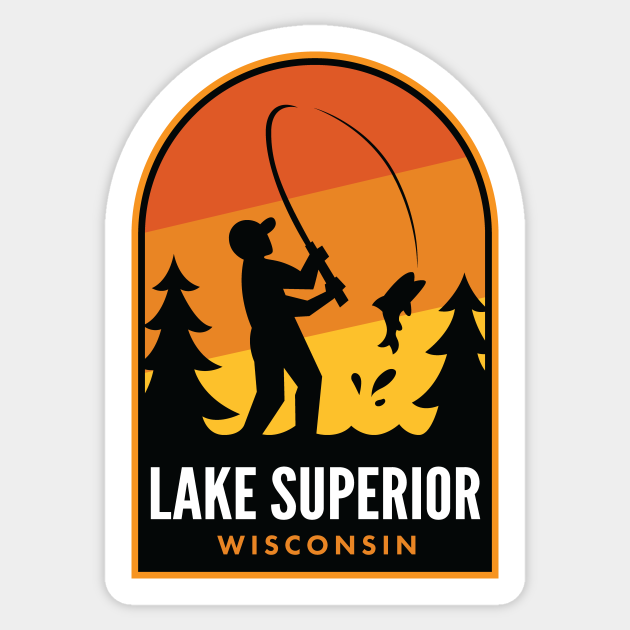 Lake Superior Wisconsin Fishing Lake Superior Sticker TeePublic